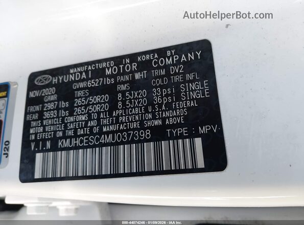 KMUHCESC4MU037398 2021 GENESIS GV80 White Շարժիչի բաժամունքի տեսք