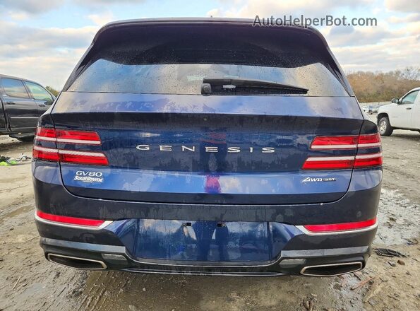 KMUHCESC6NU076334 2022 GENESIS GV80 Blue Rear view