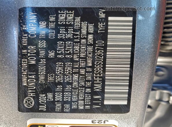 KMUHFESB6SU236710 2025 GENESIS GV80 Серебряный 