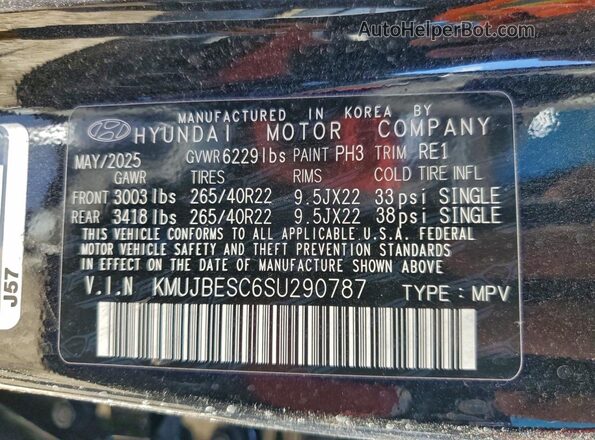 KMUJBESC6SU290787 2025 GENESIS GV80 Черный Вид наклейки с VIN-кодом