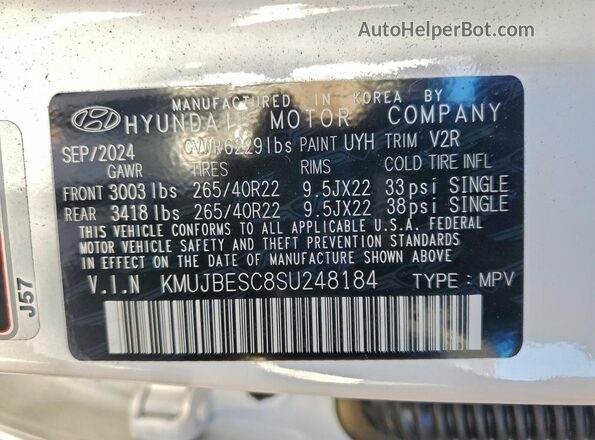 KMUJBESC8SU248184 2025 GENESIS GV80 White 