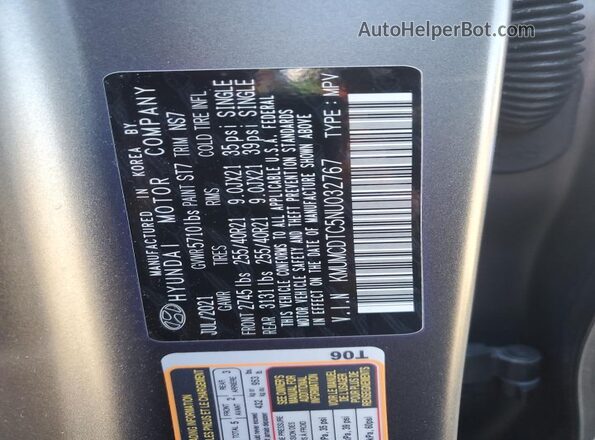 KMUMCDTC5NU032767 2022 GENESIS GV70 Gray VIN sticker view
