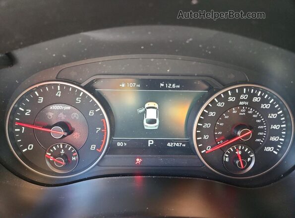 KNAE55LC1L6072527 2020 KIA STINGER Red Widok zestawu wskaźników