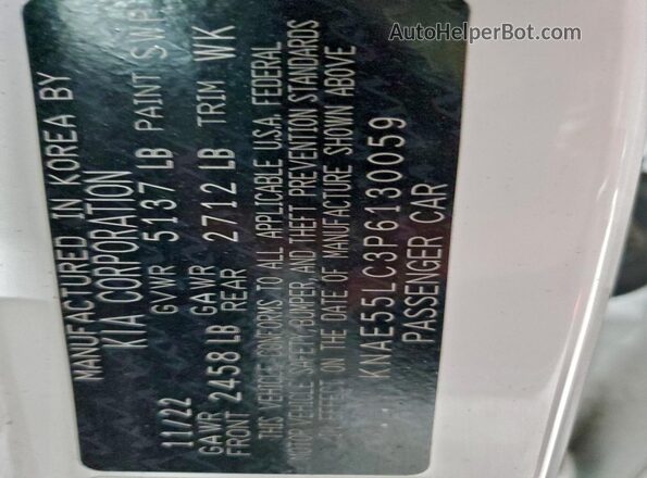KNAE55LC3P6130059 2023 KIA STINGER Белый Вид подкапотного пространства