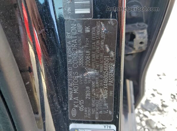 KNAFX4A60G5468501 2016 KIA FORTE Black 