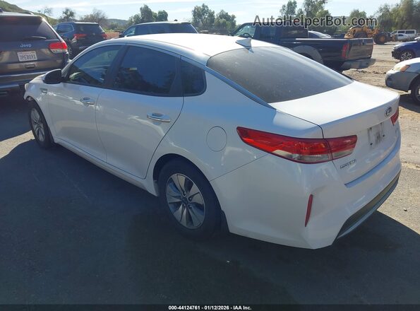 KNAGT4LE6J5024342 2018 KIA OPTIMA HYBRID White Tył lewy