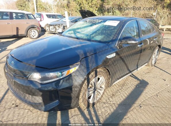 KNAGU4LE6H5010013 2017 KIA OPTIMA HYBRID Black წინა მარცხენა ხედი სამი მეოთხედიდან