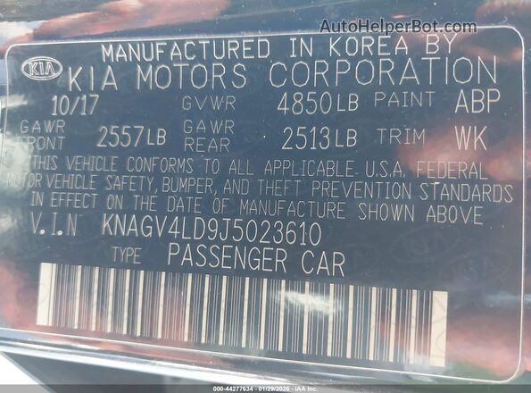 KNAGV4LD9J5023610 2018 KIA OPTIMA PLUG-IN HYBRID Black Vista del compartimento del motor