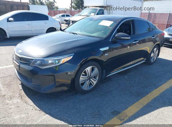 KNAGV4LD9J5023610 2018 KIA OPTIMA PLUG-IN HYBRID Black Vista tres cuartos delantera izquierda