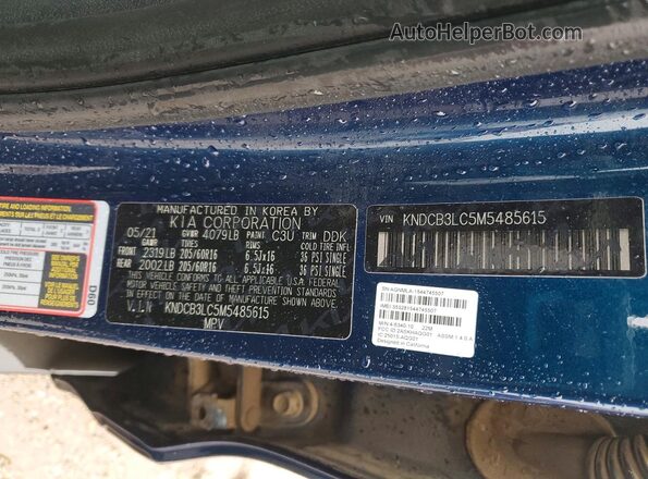 KNDCB3LC5M5485615 2021 KIA NIRO Blue Widok komory silnika