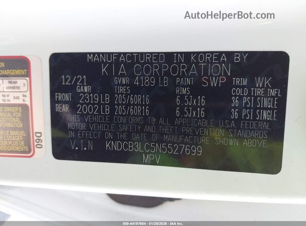 KNDCB3LC5N5527699 2022 KIA NIRO White Widok komory silnika