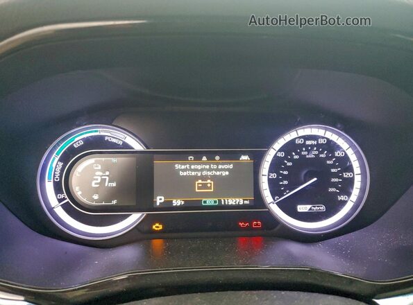 KNDCB3LC6L5380399 2020 KIA NIRO White Instrument cluster view