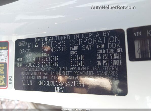 KNDCB3LCXM5471564 2021 KIA NIRO Белый Вид подкапотного пространства