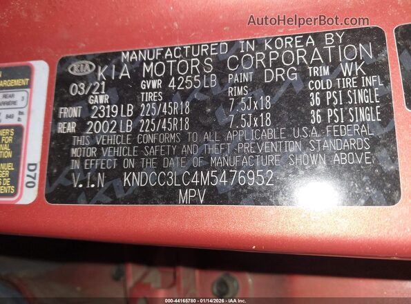 KNDCC3LC4M5476952 2021 KIA NIRO Orange Widok komory silnika