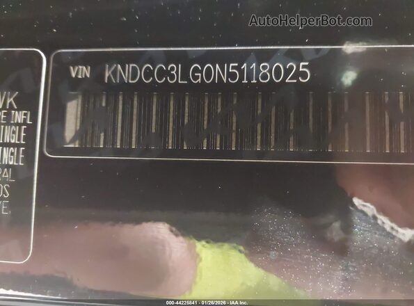 KNDCC3LG0N5118025 2022 KIA NIRO EV Black Vista del compartimento del motor