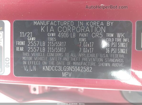 KNDCC3LG9N5142582 2022 KIA NIRO EV Red Widok komory silnika