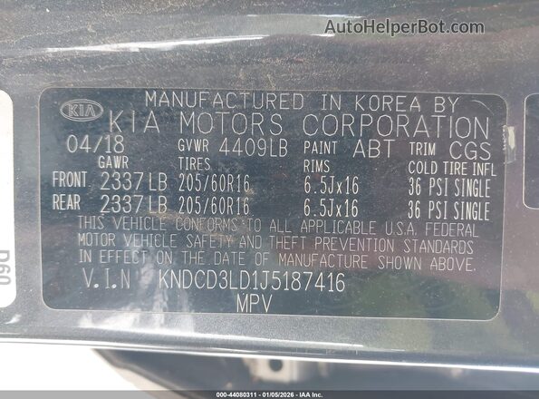 KNDCD3LD1J5187416 2018 KIA NIRO PLUG-IN HYBRID Gray Вид підкапотного простору