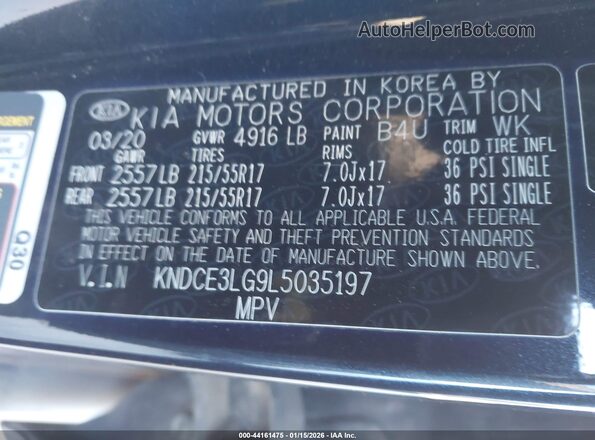 KNDCE3LG9L5035197 2020 KIA NIRO EV Blue Widok komory silnika