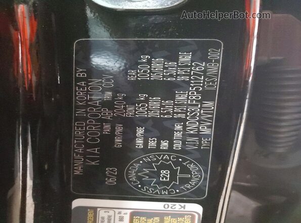 KNDCS3LF8P5112762 2023 KIA NIRO Black 