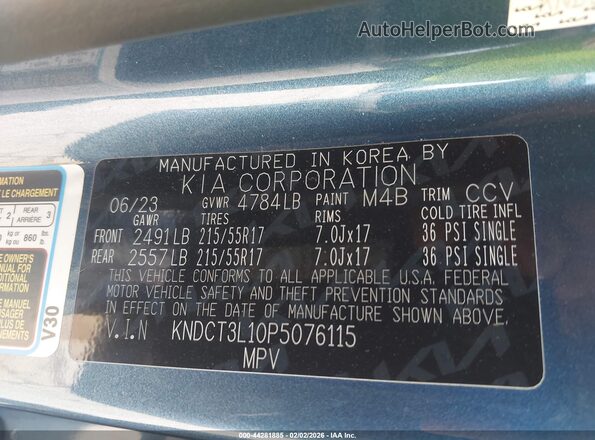 KNDCT3L10P5076115 2023 KIA NIRO EV Blue Widok komory silnika