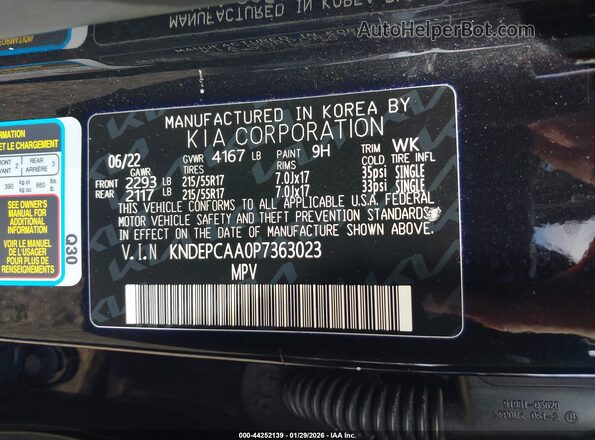 KNDEPCAA0P7363023 2023 KIA SELTOS Black Vista del compartimento del motor