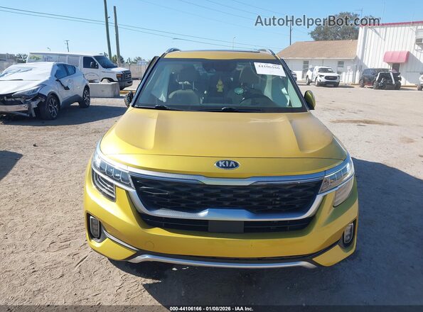 KNDETCA2XM7189512 2021 KIA SELTOS Yellow ხელსაწყოთა პანელის ხედი