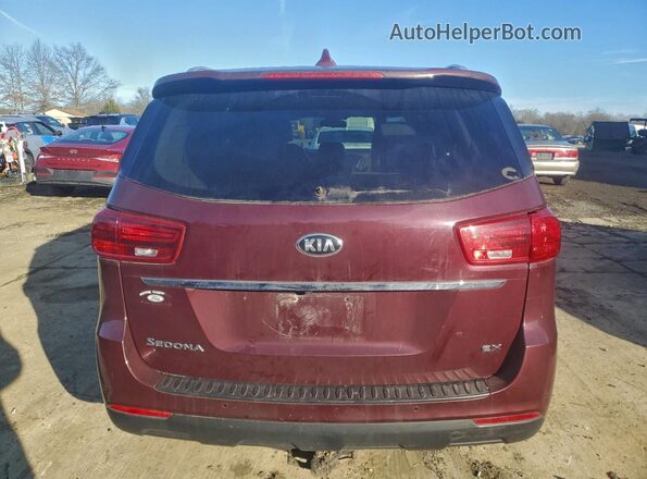 KNDMB5C16K6500550 2019 KIA SEDONA Burgundy უკანა ხედი