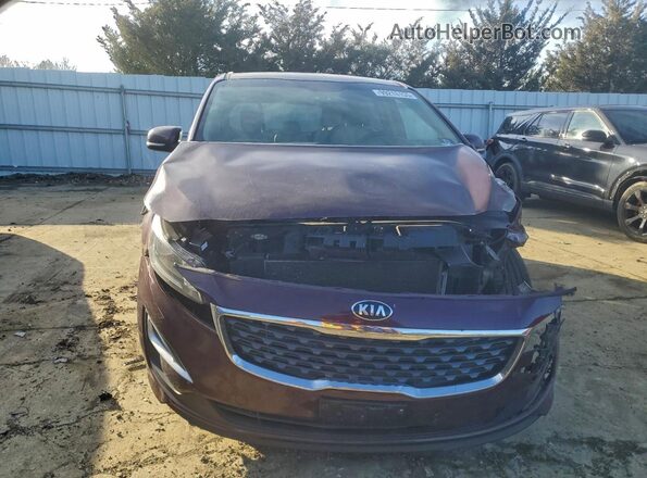 KNDMB5C16K6500550 2019 KIA SEDONA Burgundy წინა ხედი