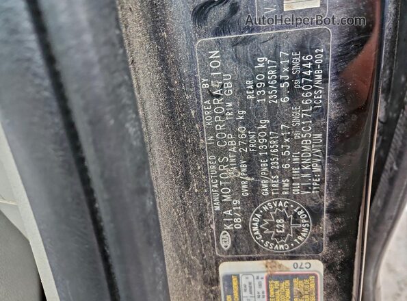 KNDMB5C17L6607446 2020 KIA SEDONA Черный 