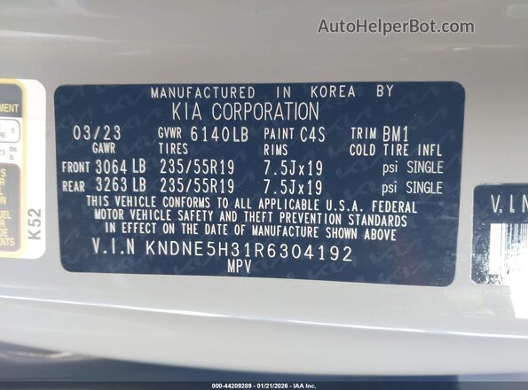 KNDNE5H31R6304192 2024 KIA CARNIVAL MPV Серый Вид подкапотного пространства