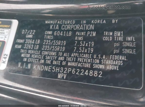 KNDNE5H32P6224882 2023 KIA CARNIVAL MPV Black Vista del compartimento del motor
