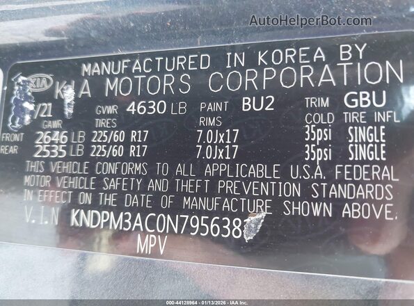 KNDPM3AC0N7956381 2022 KIA SPORTAGE Blue Вид підкапотного простору