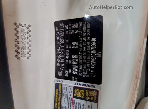 KNDPM3AC4M7866410 2021 KIA SPORTAGE Белый Панорамный вид салона 360°