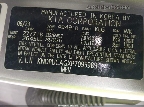 KNDPUCAGXP7095989 2023 KIA SPORTAGE HYBRID Silver Engine compartment view