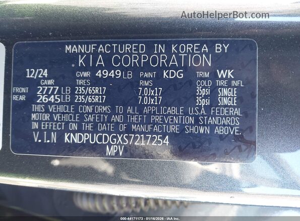 KNDPUCDGXS7217254 2025 KIA SPORTAGE HYBRID Gray Widok komory silnika