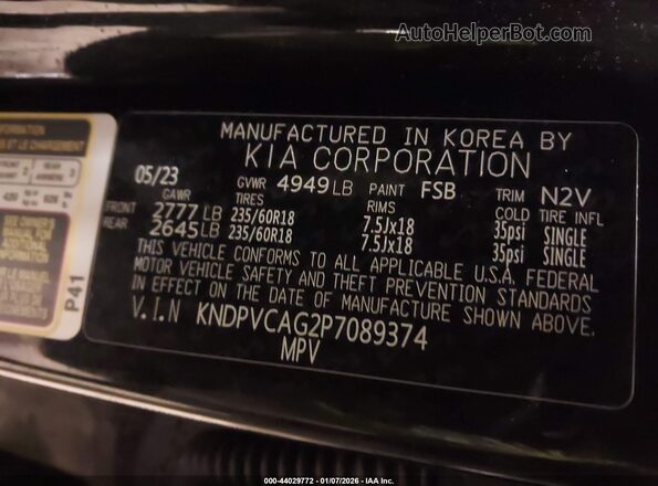 KNDPVCAG2P7089374 2023 KIA SPORTAGE HYBRID Black Вид підкапотного простору