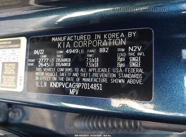KNDPVCAG9P7014851 2023 KIA SPORTAGE HYBRID Dark Blue Вид підкапотного простору
