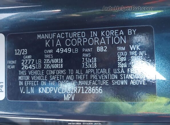 KNDPVCDG2R7128656 2024 KIA SPORTAGE HYBRID Blue Vista del compartimento del motor