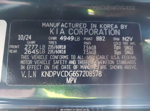 KNDPVCDG6S7208578 2025 KIA SPORTAGE HYBRID Dark Blue Widok komory silnika