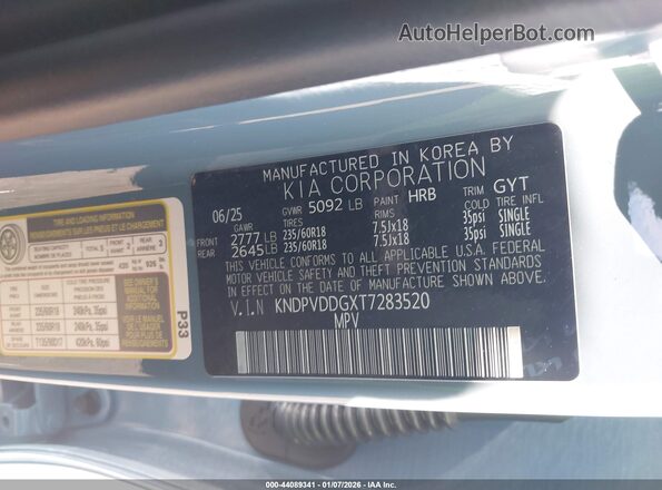 KNDPVDDGXT7283520 2026 KIA SPORTAGE HYBRID Light Blue Շարժիչի բաժամունքի տեսք