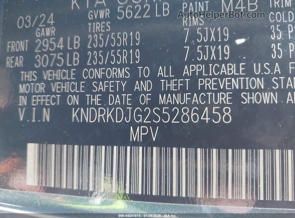KNDRKDJG2S5286458 2025 KIA SORENTO HYBRID Blue Вид підкапотного простору