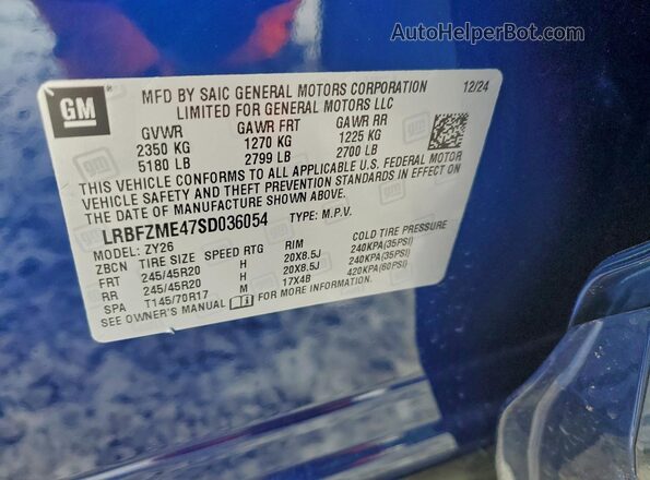 LRBFZME47SD036054 2025 BUICK ENVISION Blue Vista interior de 360 grados