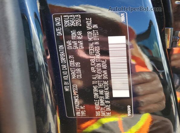 LVYA22MK5LP175533 2020 VOLVO S90 Black Widok komory silnika