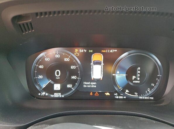 LYVBR0DM2KB283812 2019 VOLVO XC60 White Вид щитка приладів