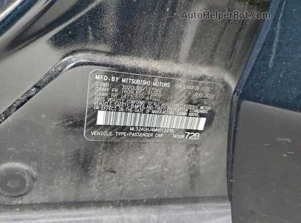 ML32AUHJ4MH012236 2021 MITSUBISHI MIRAGE Black Вид підкапотного простору