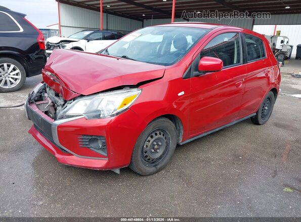 ML32AUHJXNH008824 2022 MITSUBISHI MIRAGE Red წინა მარცხენა ხედი სამი მეოთხედიდან