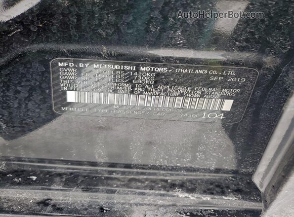 ML32F3FJ9LHF00629 2020 MITSUBISHI MIRAGE Черный Вид подкапотного пространства