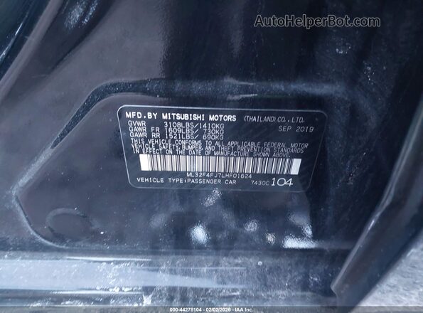 ML32F4FJ7LHF01624 2020 MITSUBISHI MIRAGE G4 Черный Вид подкапотного пространства