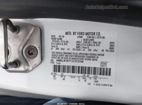 NM0LS7E77J1373700 2018 FORD TRANSIT CONNECT White 