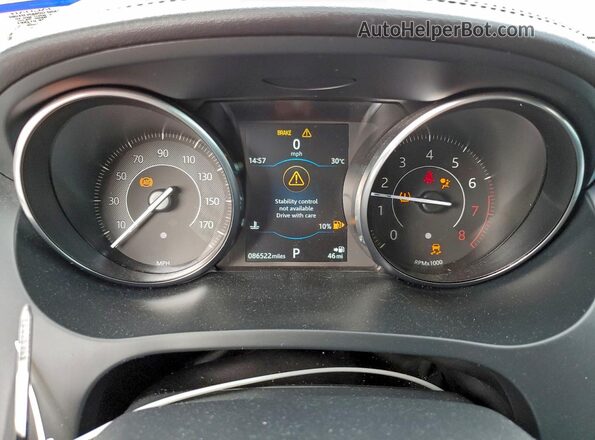 SADFJ2FXXK1Z62847 2019 JAGUAR E-PACE Red Instrument cluster view